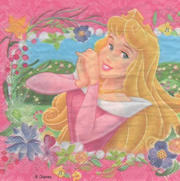 Serviette papier motif 2 Princesses de 33 cm X 33 cm 2 plis