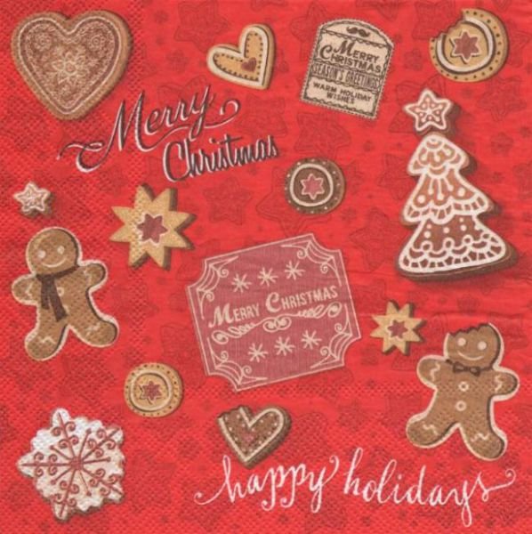 Serviette papier Noël Merry Christmas 33 cm X 33 cm 3 plis