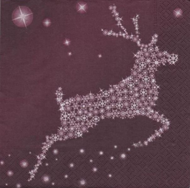 Serviette papier Noël et renne 33 cm X 33 cm 3 plis