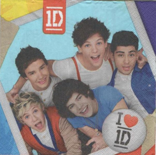 Serviette papier One Direction 33 cm X 33 cm 2 plis