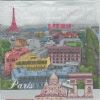 Serviette papier Paris et Louvre 33 cm X 33 cm 3 plis