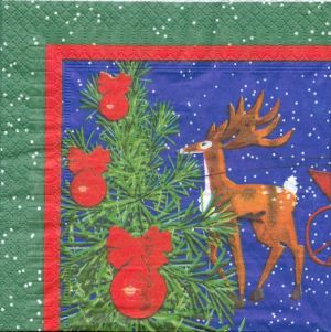 Serviette papier Père Noël 33 cm X 33 cm 3 plis