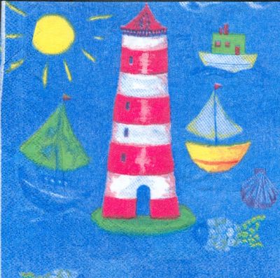 Serviette papier phare de la mer de 33 cm X 33 cm 3 plis