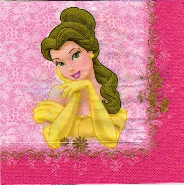 Serviette papier 2 princesses de 33 cm X 33 cm 3 plis