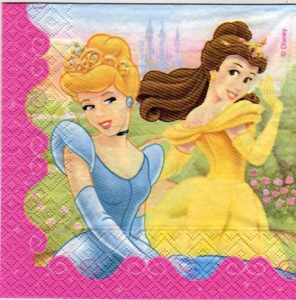 Serviette papier 4 princesses de 33 cm X 33 cm 3 plis