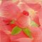 Serviette papier rose et feuilles 33 cm X 33 cm 3 plis