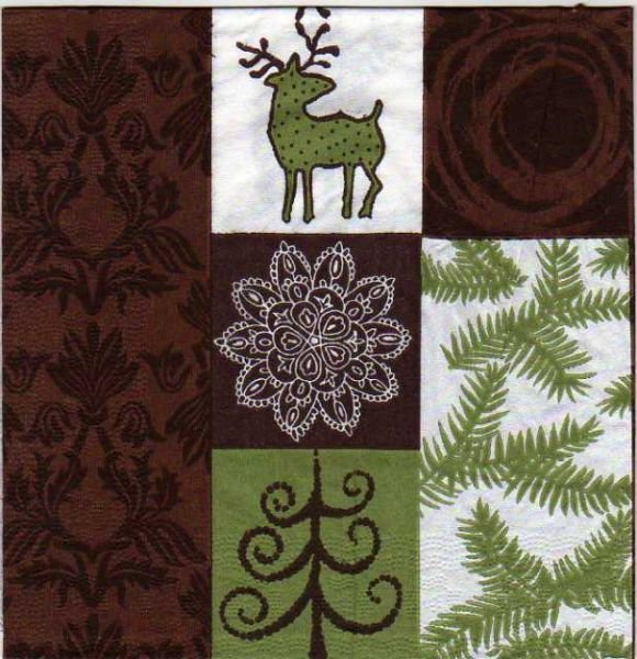 Serviette papier sapin de Noël 33 cm X 33 cm 3 plis