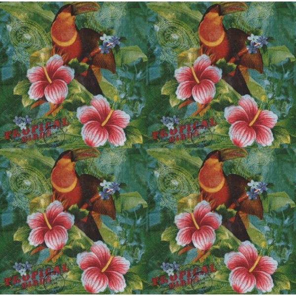 Serviette papier Tropical de 33 cm X 33 cm 2 plis