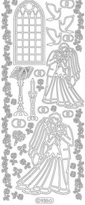 Stickers jeune marié argent 230 mm x 100 mm
