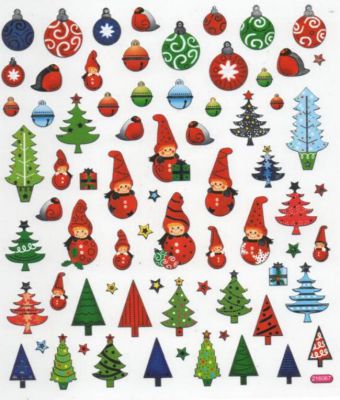 Stickers lutins et sapins de Noël