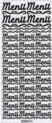 Stickers Menu couleur argent 230 mm x 100 mm