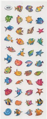 Stickers poissons planche de 43 pieces