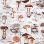 Serviette papier motif champignons et Automne de 33 cm X 33 cm 