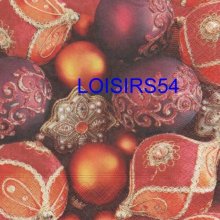 Serviette papier boule Noël rouge