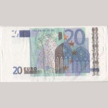 Serviette Money 20 Euro 8 cm X 16 cm 3 plis