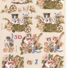Feuilles 3D 3 chatons à découper