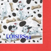 Serviette papier 101 Dalmatiens 33 cm x 33 cm pour la décoration