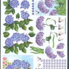 Feuilles à découper 3D fleurs bleue