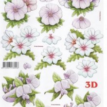 Feuilles 3D fleur blanche