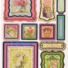 Stickers autocollant lapin et fleurs