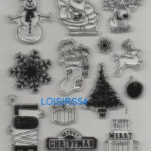 Tampon transparent Noël et cadeaux pour décoration 13 pièces