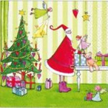 Serviette papier Noël et angelots 33 cm X 33 cm 3 plis