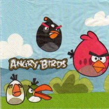 Serviette Angry Birds le jeu de 33 cm X 33 cm 2 plis