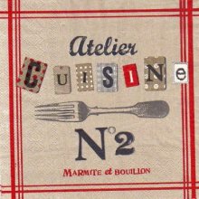 Serviette papier Atelier Cuisine 33 cm X 33 cm 3 plis