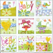 Serviette papier baby 33 cm X 33 cm 3 plis
