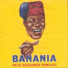 Serviette papier motif Banania  de 33 cm X 33 cm 3 plis