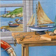 Serviette papier bateau et mer 33 cm X 33 cm 3 plis