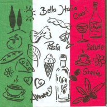 Serviette papier  motif Bella Italie 33 cm X 33 cm 3 plis