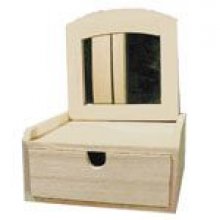 Boîte bijoux 1 tiroir + 1 miroir 160 mm x 150 mm x 80 mm
