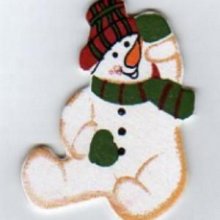 Bonhomme de neige en bois peint 5 cm
