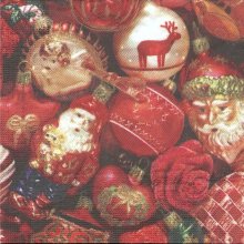 Serviette papier Boules Père Noël 33 cm X 33 cm 3 plis