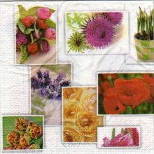 Serviette papier bouquets de fleurs 33 cm X 33 cm 3 plis