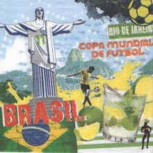 Serviette Brésil 2014  33 cm X 33 cm 3 plis