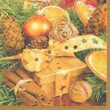 Serviette papier cadeaux et boules 33 cm X 33 cm 3 plis