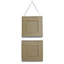 Cadre double photos bois 180 mm x 180 mm avec corde