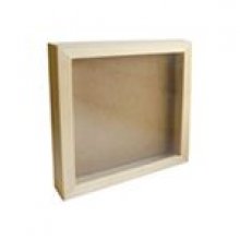 Cadre vitrine en bois 150 x 150 mm x 40 mm