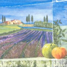 Serviette papier  motif champs lavande 33 cm X 33 cm 3 plis