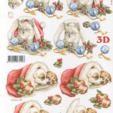 Feuilles à découper 3D chatons de Noël
