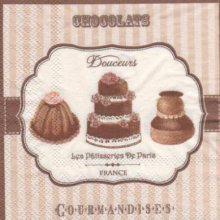 Serviette papier chocolat 25 cm x 25 cm