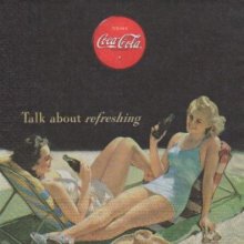 Serviette papier Coca Cola et plage