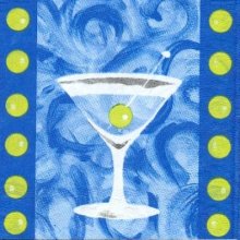 Serviette papier motif cocktail menthe 25 cm X 25 cm 3 plis
