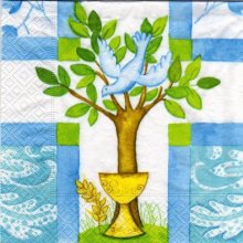 Serviette papier communion + calice 33 cm x 33 cm 3 plis