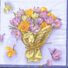 Serviette papier motif corbeille fleurs 25 cm X 25 cm 3 plis