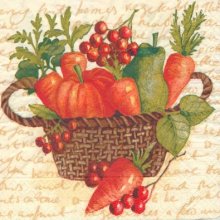 Serviette papier corbeille de légumes  de 33 cm X 33 cm 
