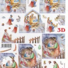 Feuilles 3D crèche de Noël et roi mages