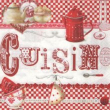 Serviette papier cuisine rouge 33 cm X 33 cm 3 plis